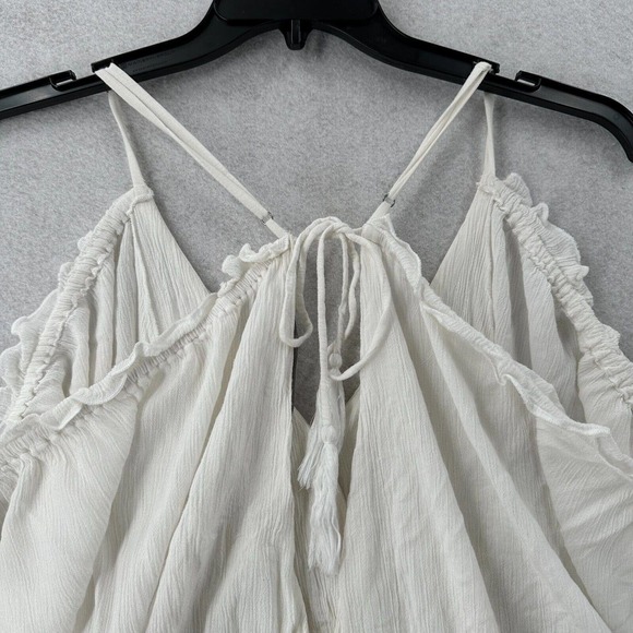 Lovers +‎ Friends Womens SMALL Romper Ruffle Open Back Slouchy Gauze Ruffle Boho - Picture 10 of 15